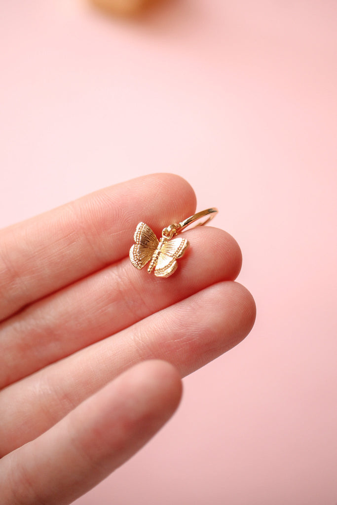 Butterfly Sparkle Gold Earrings